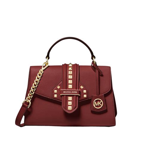 michael kors bleecker small|Bleecker Small Studded Crossgrain Leather Satchel .